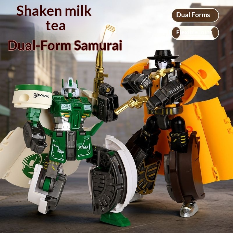 Transforming toy milk tea warr - Science Robot avaliação e preço