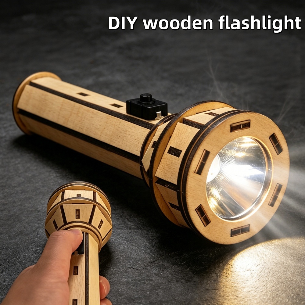 Wooden DIY Flashlight Puzzle K - Science Project Diy avaliação e preço