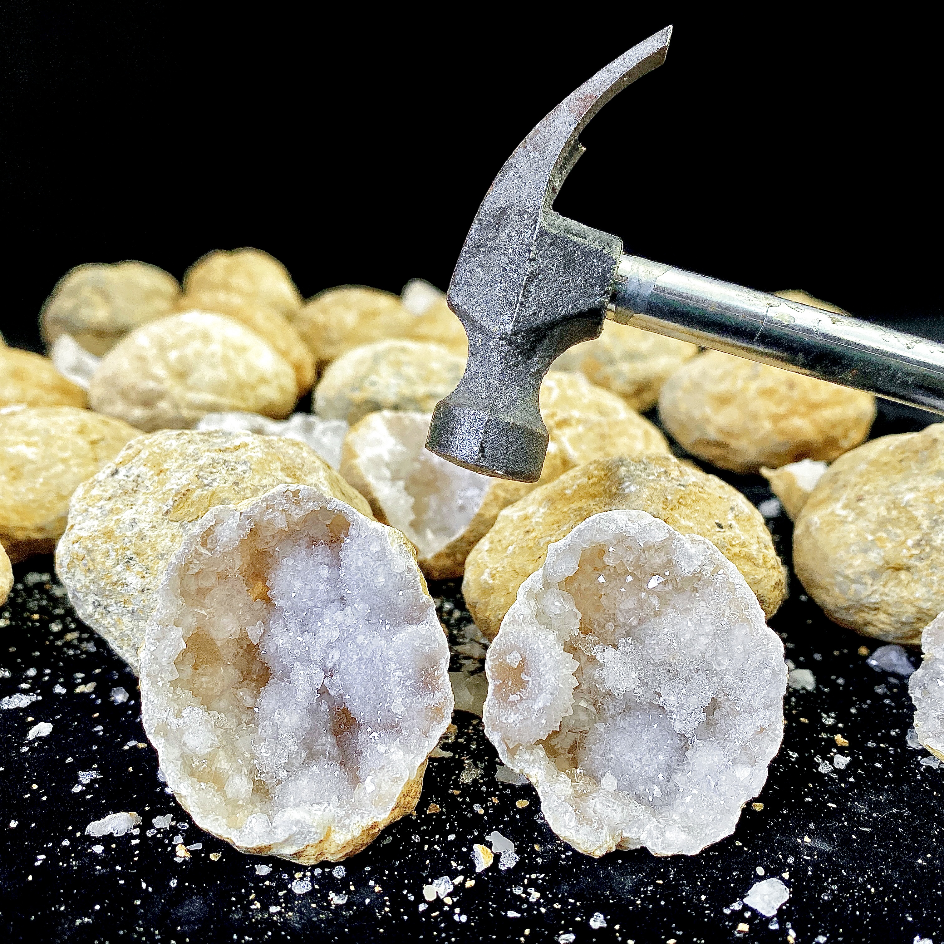 Random 1PC Unopened Natural Ag - Geode Crystal Break avaliação e preço