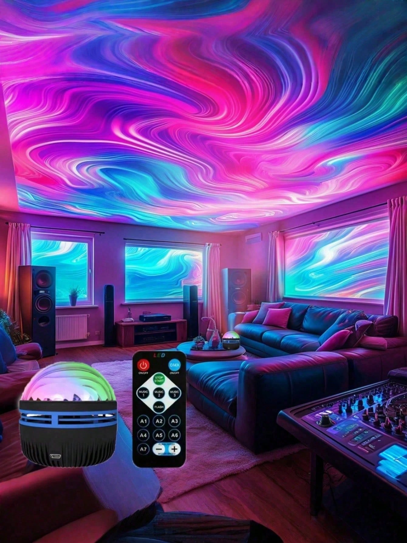 1pc LED Northern Lights Aurora - Planetarium Projector Home avaliação e preço