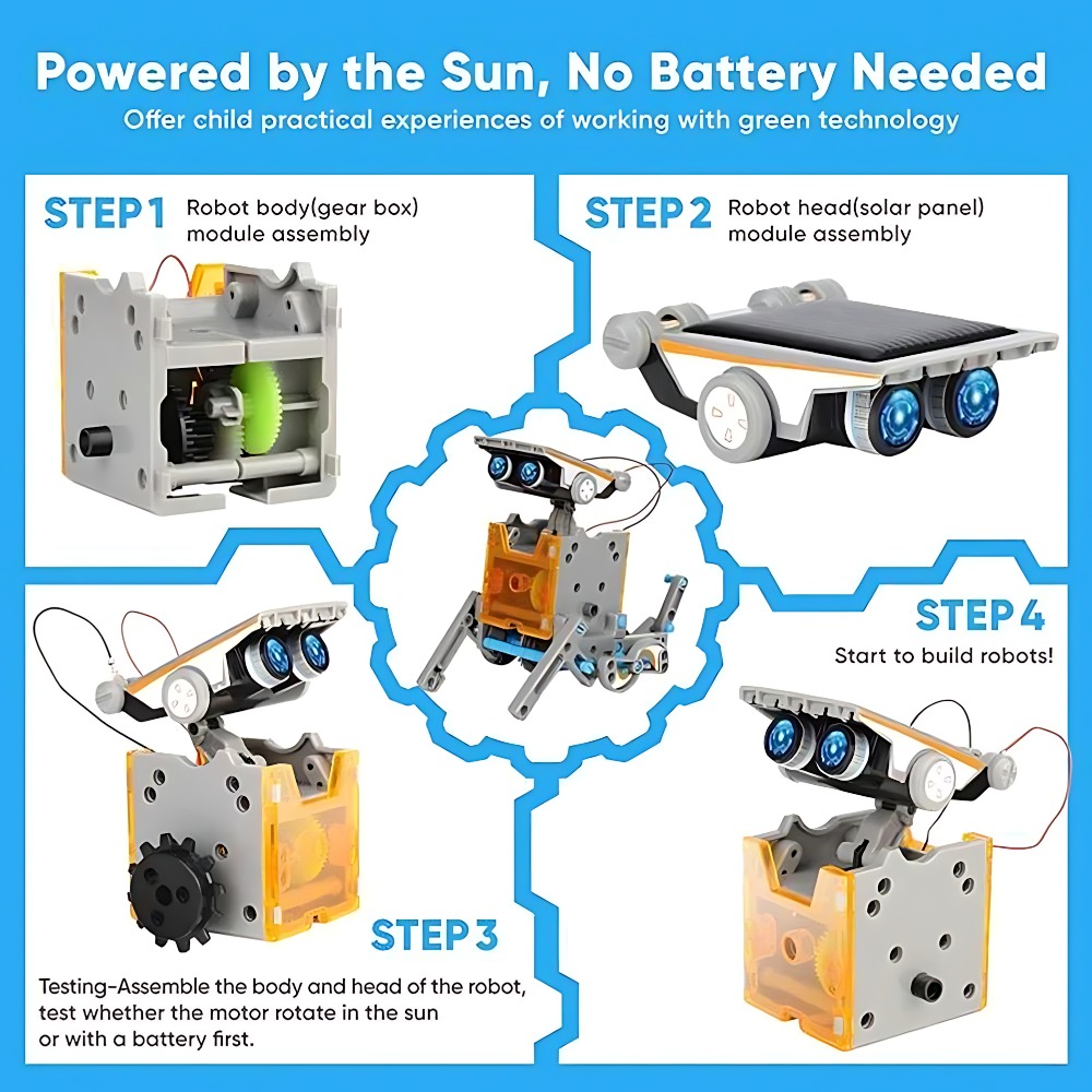 Solar Robot Building Blocks 12 - Science Toys Diy avaliação e preço