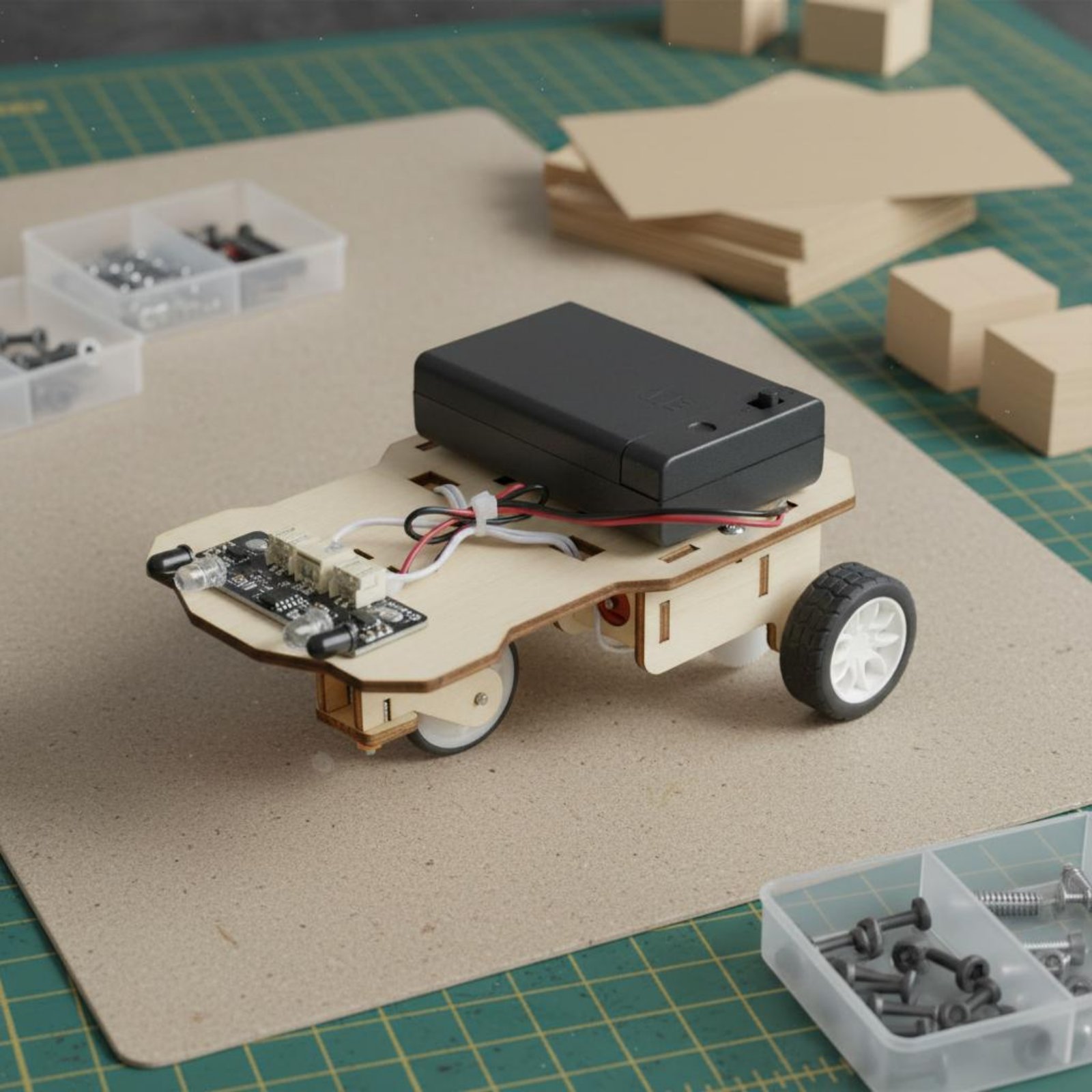 Wooden Intelligent Vehicle Kit - Science Robot avaliação e preço